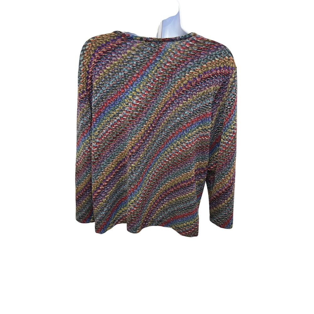 VTG Koret City Blues Womens XL 3/4 Sleeve Sweater Shirt Colorful Rainbow - Picture 3 of 4